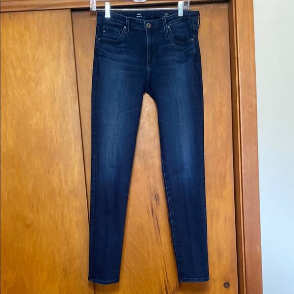 Ag Adriano Goldschmied NWOT Indigo Blue Jeans 27R - 39” Inseam 9” Rise 5.5” - Picture 1 of 11